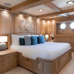 NERO Yacht king bed in the master suite