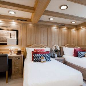 Two twin beds in the NERO Yacht
