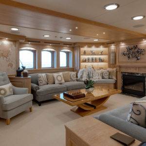 NERO Yacht Seating area with fireplace